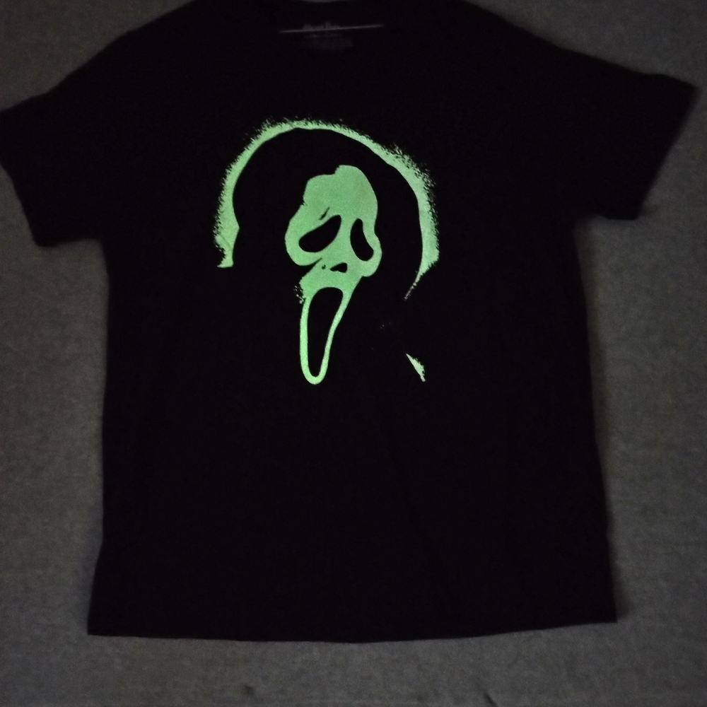 Scream Ghost Face Glow In The Dark Men's Black Tee Shirt